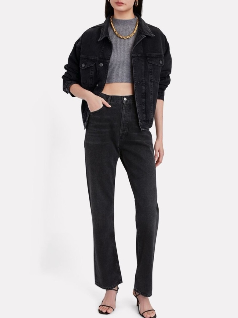 AGOLDE Lana Straight Leg Jeans in Haywire Washed Black - EUC, 25
